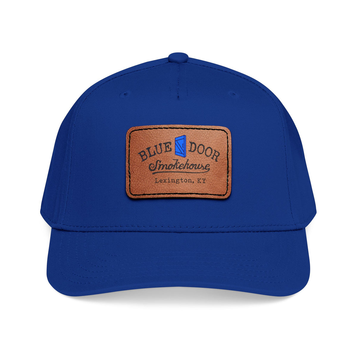 Mid Profile Baseball Cap with Leather Patch (Rectangle)