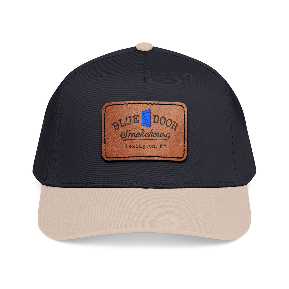 Mid Profile Baseball Cap with Leather Patch (Rectangle)