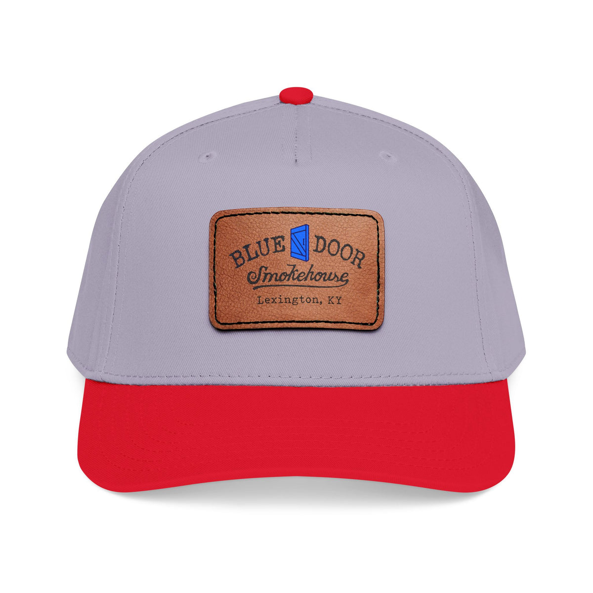 Mid Profile Baseball Cap with Leather Patch (Rectangle)