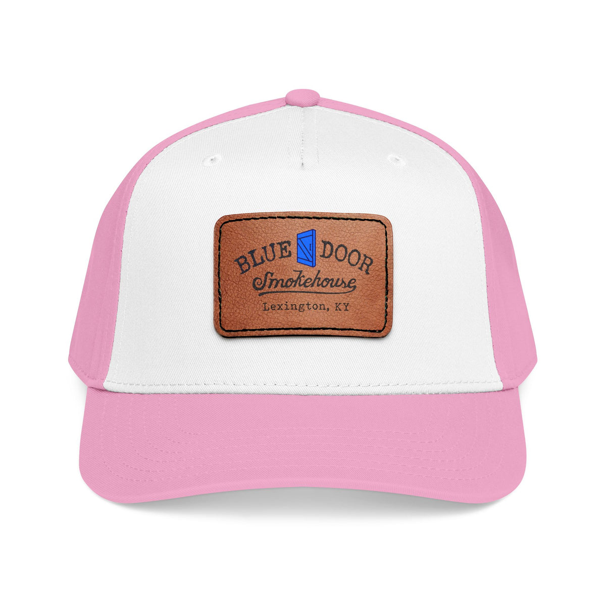 Mid Profile Baseball Cap with Leather Patch (Rectangle)