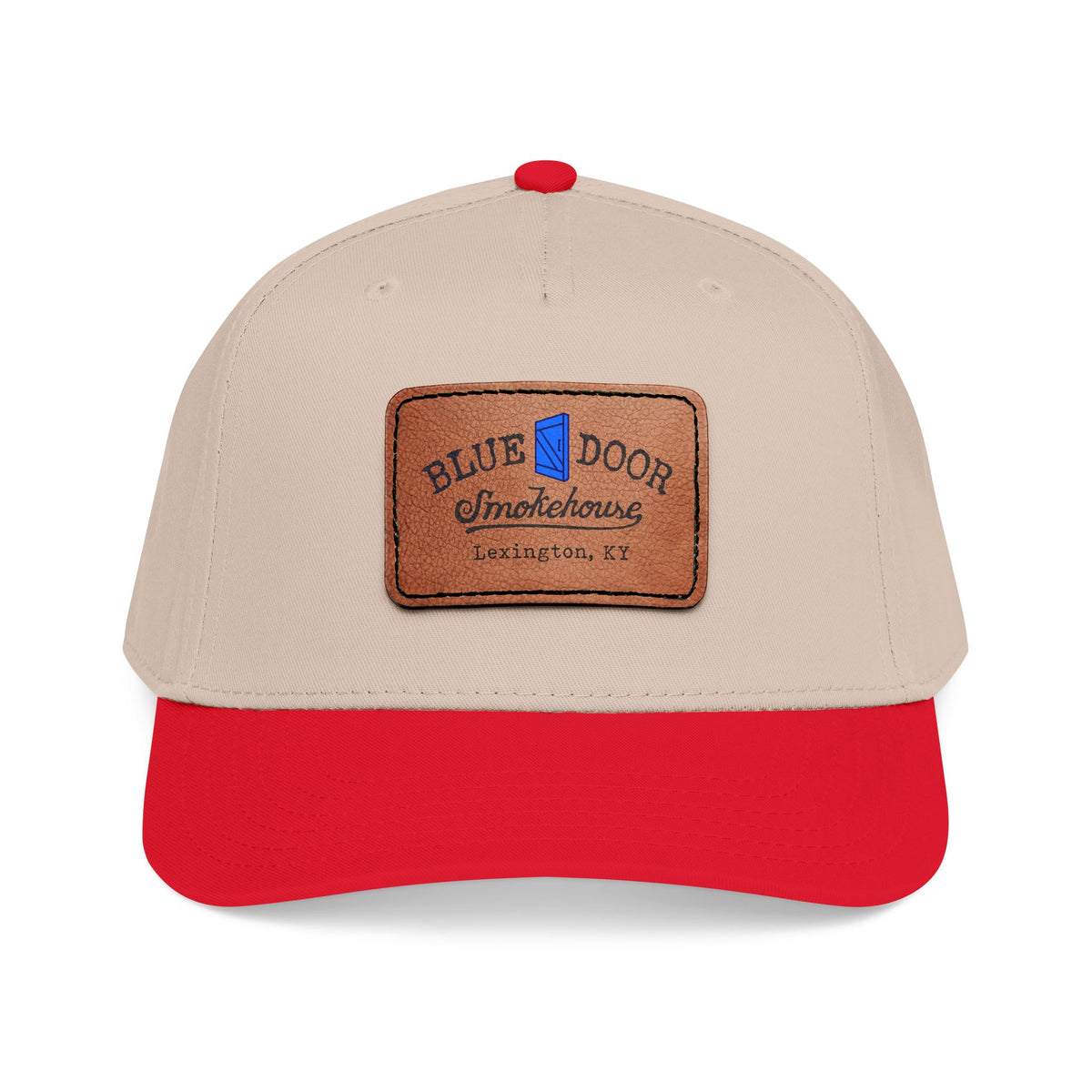 Mid Profile Baseball Cap with Leather Patch (Rectangle)