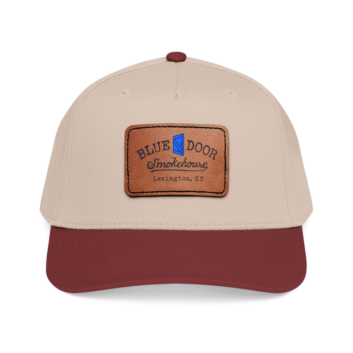 Mid Profile Baseball Cap with Leather Patch (Rectangle)