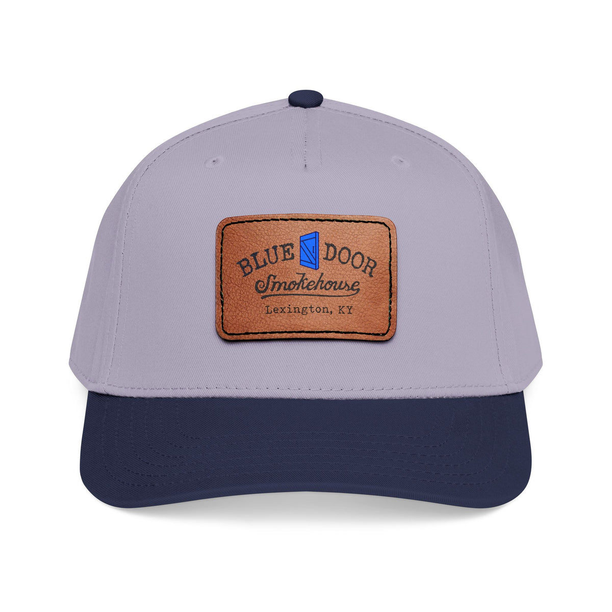 Mid Profile Baseball Cap with Leather Patch (Rectangle)