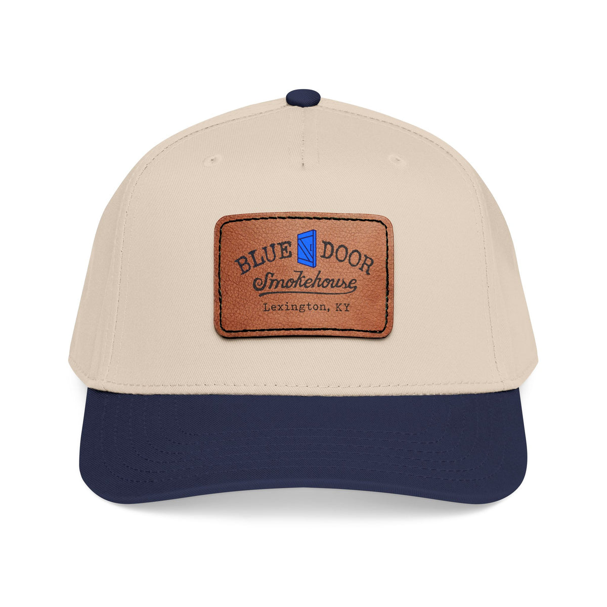 Mid Profile Baseball Cap with Leather Patch (Rectangle)