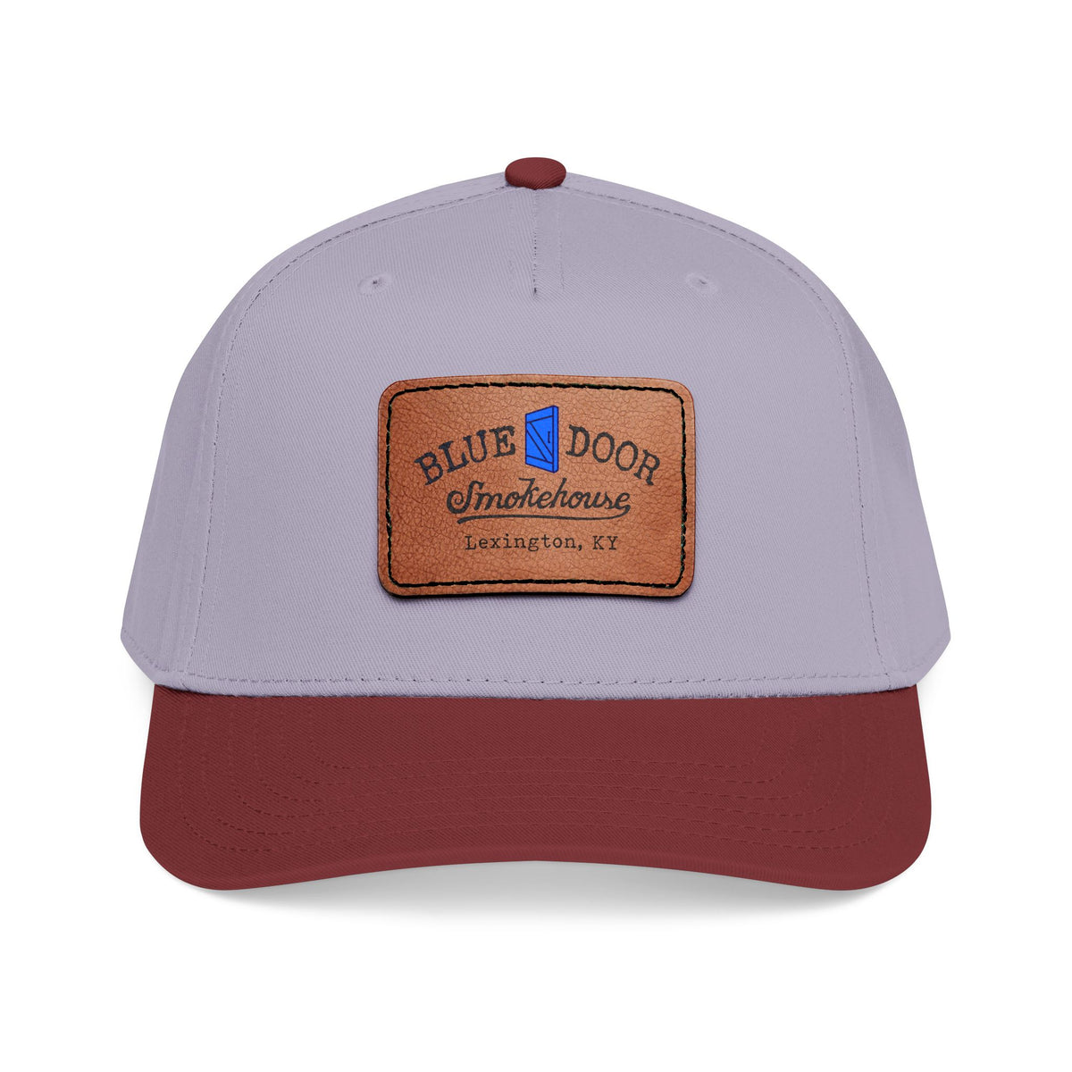 Mid Profile Baseball Cap with Leather Patch (Rectangle)