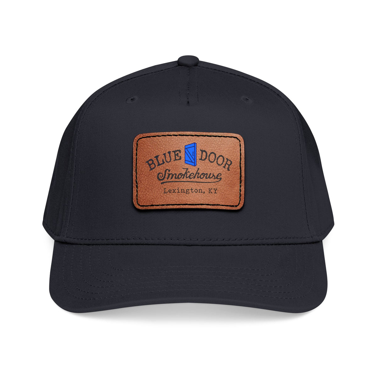 Mid Profile Baseball Cap with Leather Patch (Rectangle)