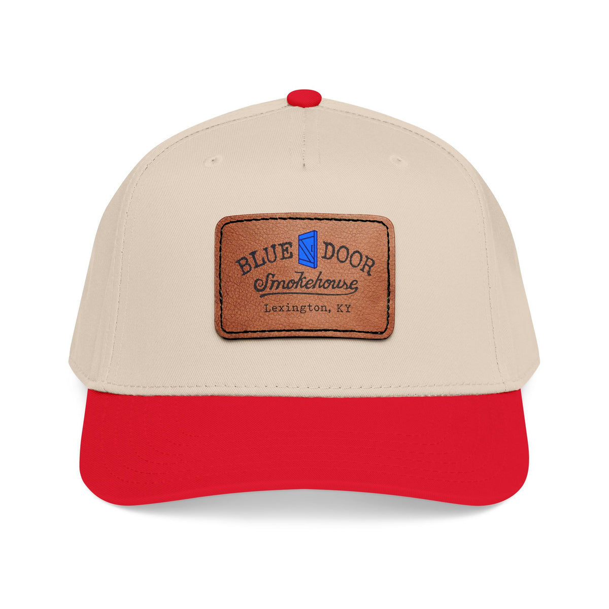 Mid Profile Baseball Cap with Leather Patch (Rectangle)
