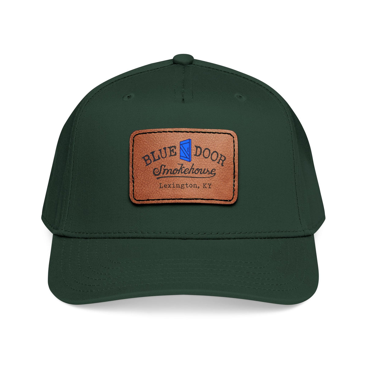 Mid Profile Baseball Cap with Leather Patch (Rectangle)