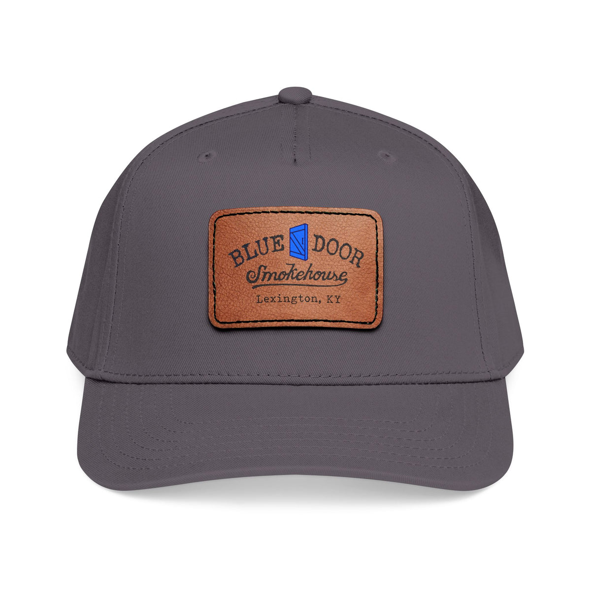 Mid Profile Baseball Cap with Leather Patch (Rectangle)