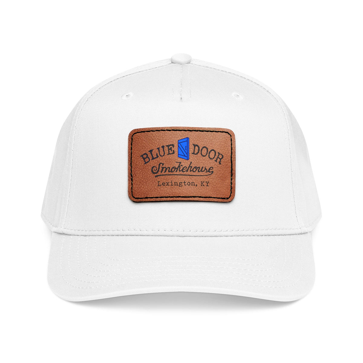 Mid Profile Baseball Cap with Leather Patch (Rectangle)