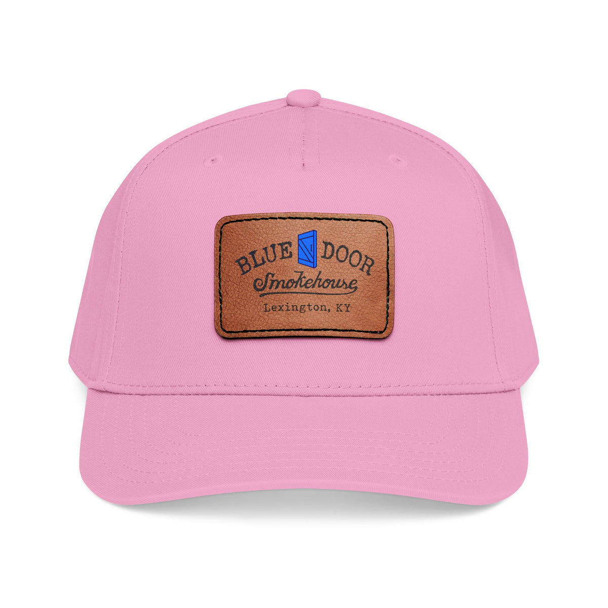 Mid Profile Baseball Cap with Leather Patch (Rectangle)