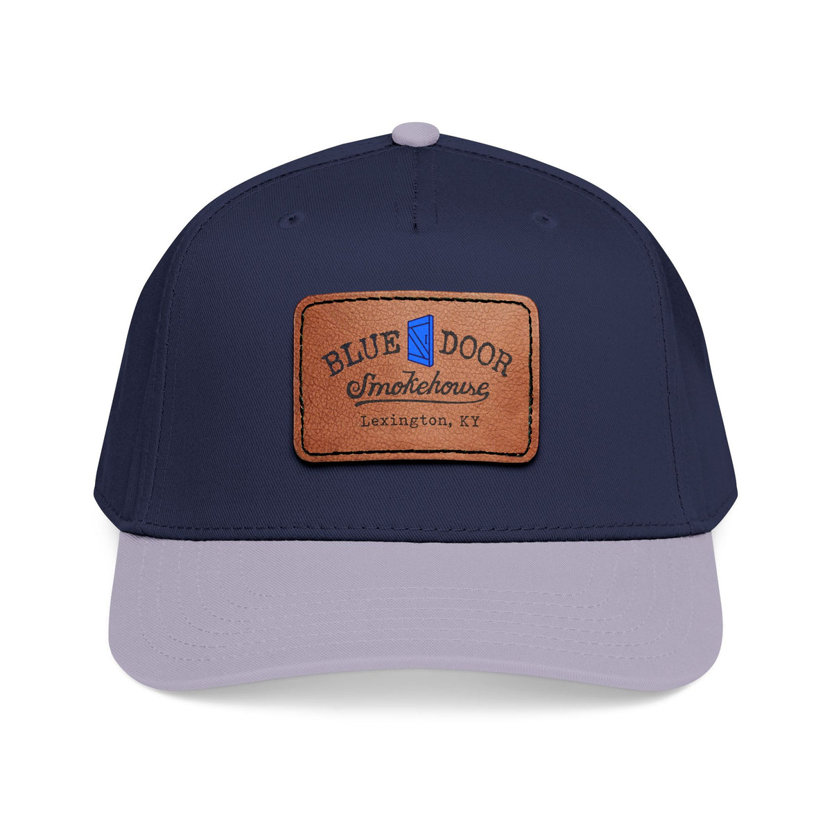Mid Profile Baseball Cap with Leather Patch (Rectangle)